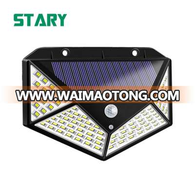 100 leds 1000 lumen 270 degrees solar motion sensor outdoor lights IP65 waterproof for garden patio yard security deck garage