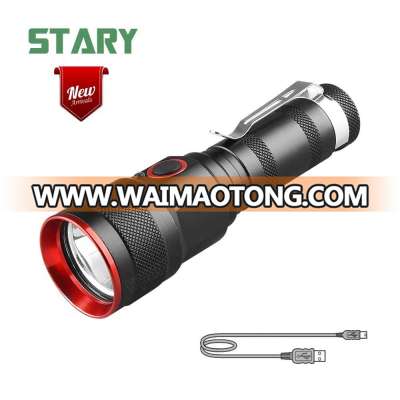 New arrival high quality Waimaotong express mini charging torch small flat tactical portable led flashlight with micro usb