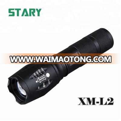 Super bright 10 watt telescopic aluminum alloy multi-function led projector tactical torch l2 flashlight 5 modes zoom